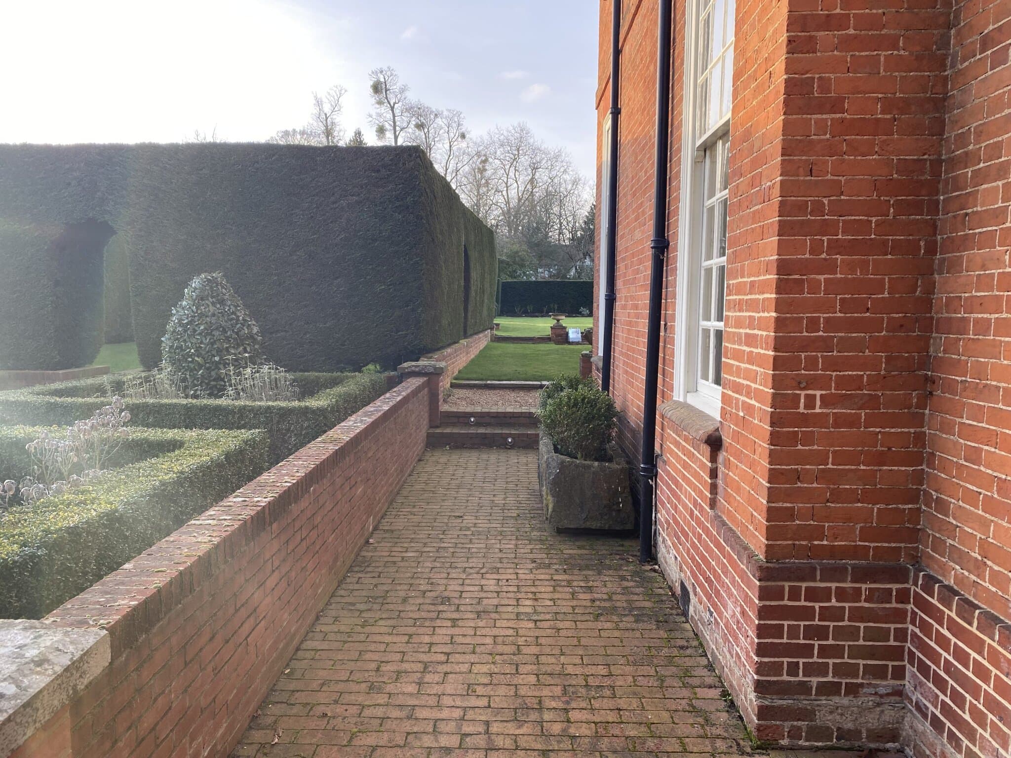 Rear garden path and parterre